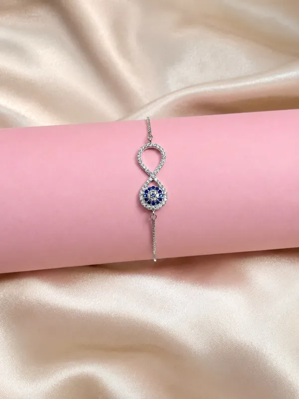 Blue_Silver_92.5_Infinity_Charm_Chain_Bracelet_For_Women