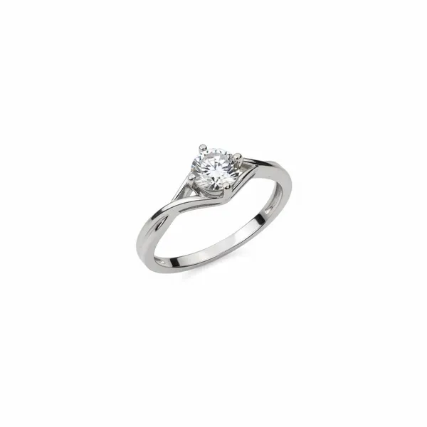 Silver_&_Clear_Stone_Accent_Ring_For_Women