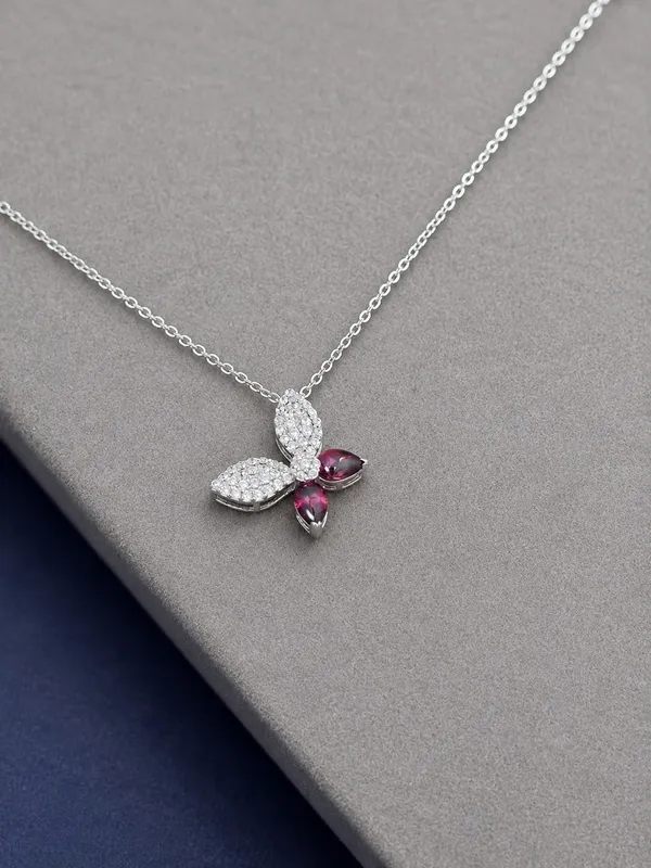Silver_92.5_Purple_Floral_Stone_Pendant_Necklace_For_Women