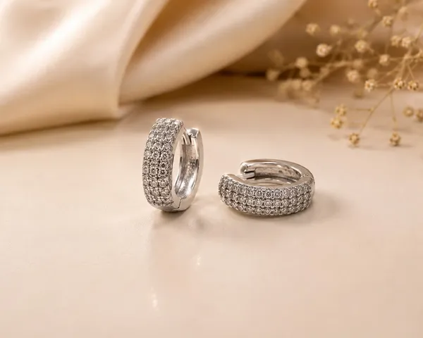 Silver_92.5_Pave_Huggie_Hoop_Earrings_For_Women