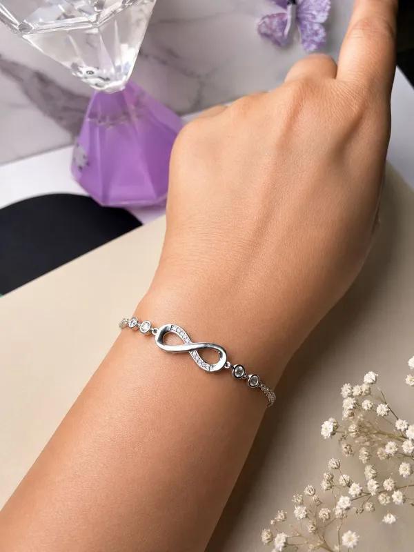Silver_92.5_Infinity_Charm_Beaded_Chain_Bracelet_For_Women