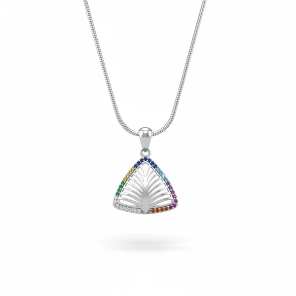 Multicolour_Silver_92.5_Triangle_Pendant_Set_For_Women