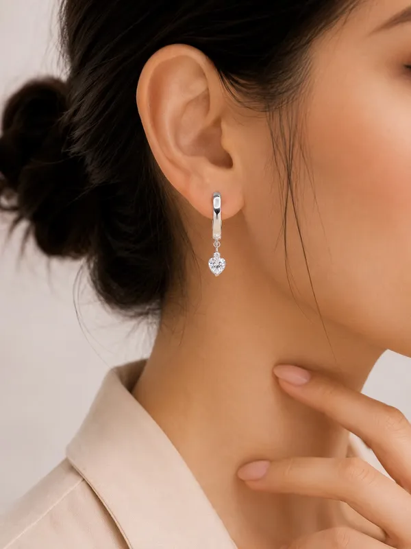 Silver_92.5_Heart_Charm_Hoop_Drop_Earrings_For_Women