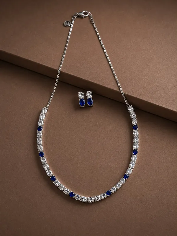 Silver_&_Blue_92.5_Oval_Stone_Necklace_And_Earrings_Set_For_Women