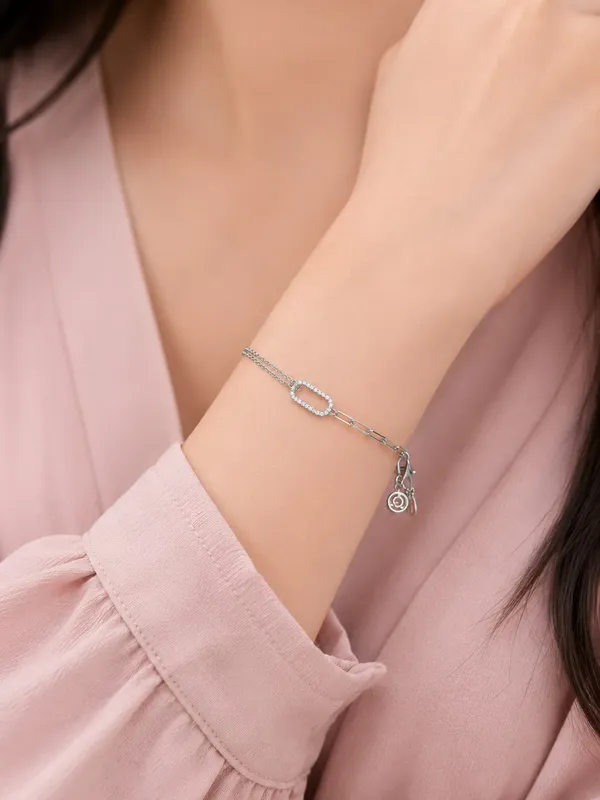 Silver_92.5_Oval_Link_Stone_Accent_Chain_Bracelet_For_Women