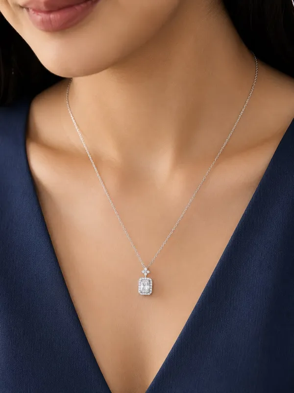 Silver_92.5_Crystal_Rectangular_Pendant_Necklace_Set_For_Women