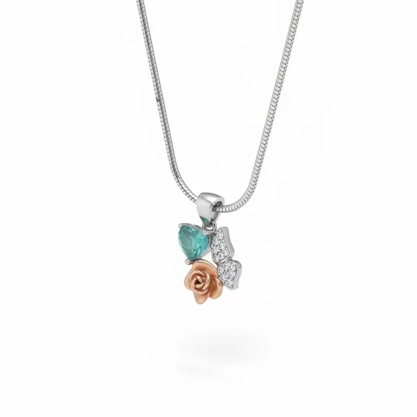 Silver_92.5_Sterling_Floral_Pendant_Necklace_For_Women