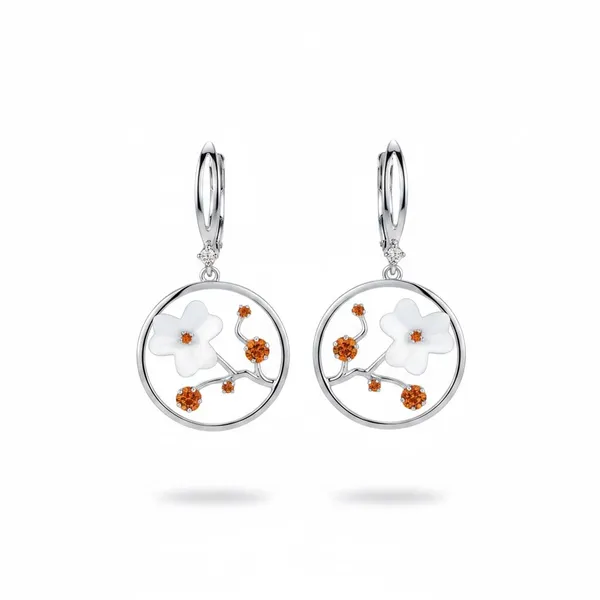 Silver_Floral_Motif_Drop_Earrings_For_Women