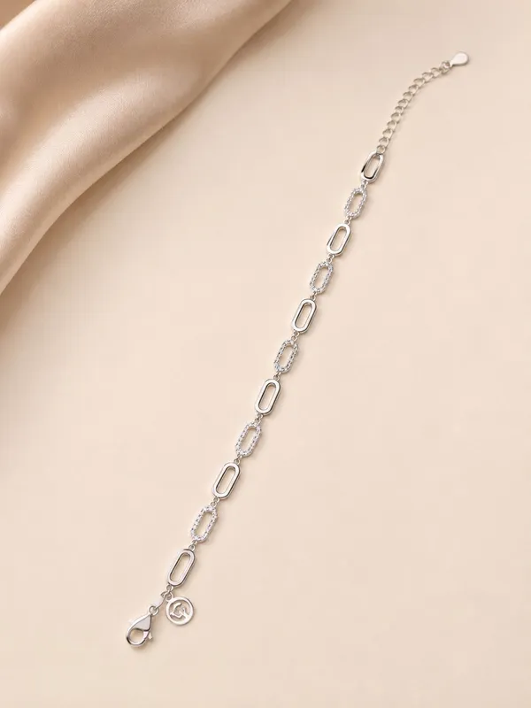 Silver_Crystal_Oval_Link_Chain_Bracelet_For_Women