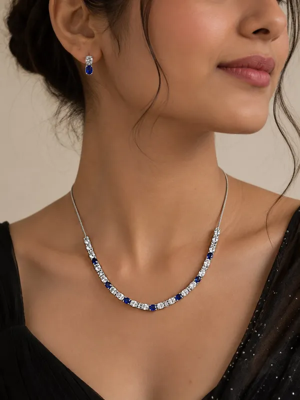 Silver_&_Blue_92.5_Oval_Stone_Necklace_And_Earrings_Set_For_Women