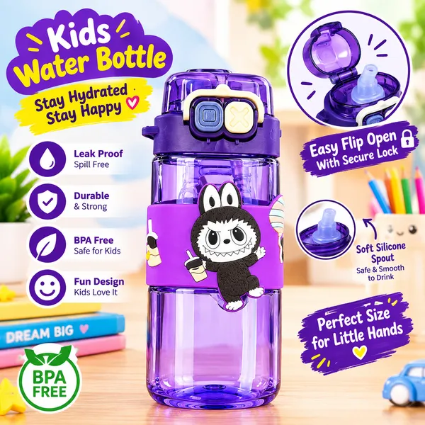 Kids_Cartoon_Flip-Open_Water_Bottle