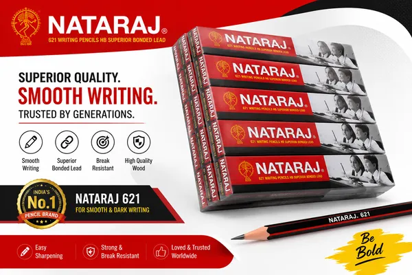 Natraj_621_Premium_Writing_Pencil_–_Smooth_&_Dark_Writing_PACK_OF_5_