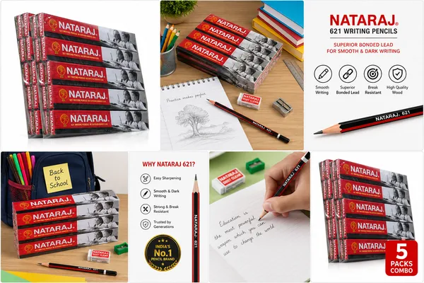 Natraj_621_Premium_Writing_Pencil_–_Smooth_&_Dark_Writing_PACK_OF_5_