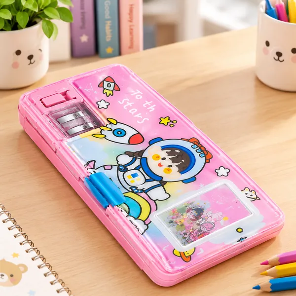 Pink_Space_Theme_Kids_Pencil_Box_with_Built-in_Sharpener_|_Cute_Cartoon_School_Stationery_Organizer