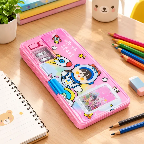 Pink_Space_Theme_Kids_Pencil_Box_with_Built-in_Sharpener_|_Cute_Cartoon_School_Stationery_Organizer