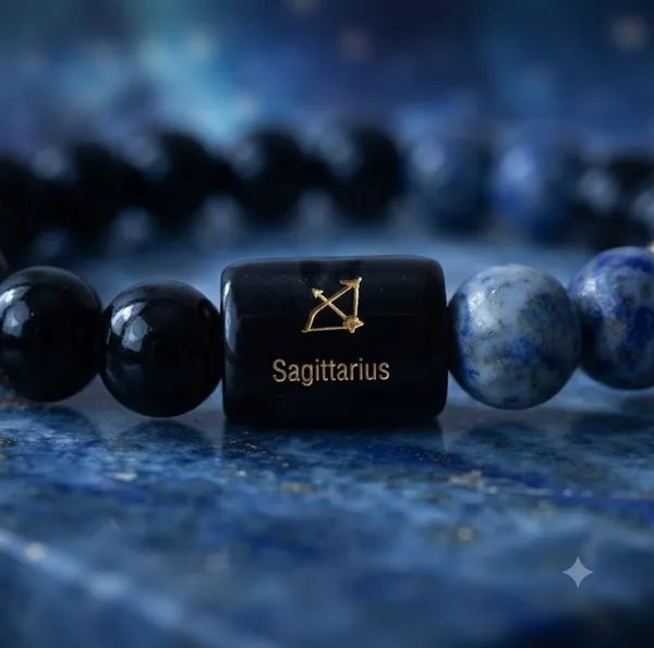 Black_Obsidian_Lapis_Lazuli_Crystal_Beads_Sagittarius_Beaded_Bracelet_For_Unisex