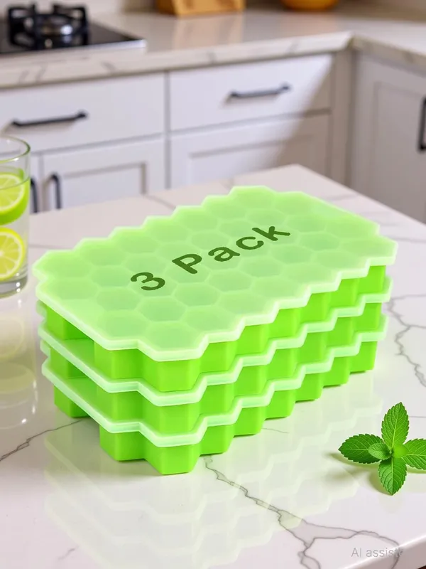 Zupaya_Honeycomb_Ice_Cube_Tray_Silicone_Mold_For_Ice,_Candy_&_Chocolate_Green_Silicone_Ice_Cube_Tray_(Pack_Of3)