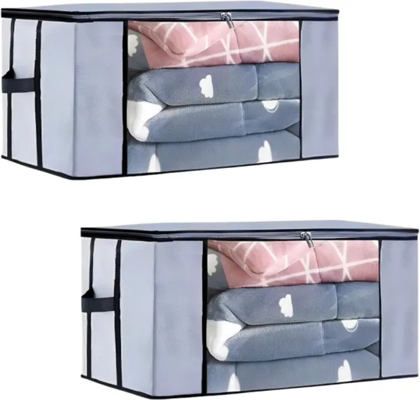 Mdali_Wardrobe_Organizer_Storage_Bag_With_Zipper_And_Side_Handles_(Grey_,Pack-2)_Polyester_Laundry_Bag_(Grey)