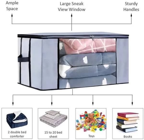 Mdali_Wardrobe_Organizer_Storage_Bag_With_Zipper_And_Side_Handles_(Grey_,Pack-2)_Polyester_Laundry_Bag_(Grey)