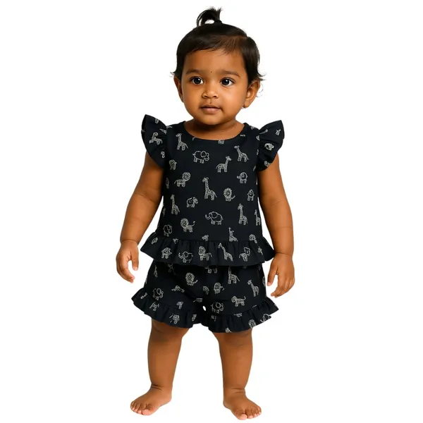 Black_Cotton_Floral_Ruffle_Co-Ord_Set_For_Baby_Girls