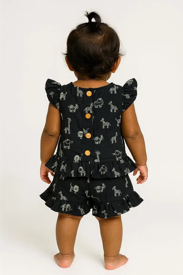 Black_Cotton_Floral_Ruffle_Co-Ord_Set_For_Baby_Girls