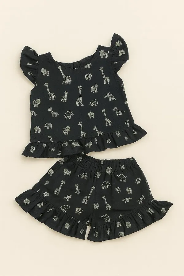 Black_Cotton_Floral_Ruffle_Co-Ord_Set_For_Baby_Girls