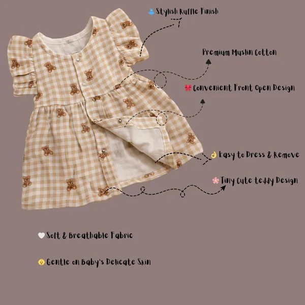 Beige_Crinkle_Muslin_Flutter_Sleeve_Dress_For_Baby_Girls