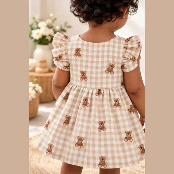 Beige_Crinkle_Muslin_Flutter_Sleeve_Dress_For_Baby_Girls