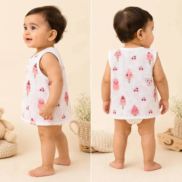 White_Muslin_Printed_Jabla_For_Unisex_Baby_Pack_Of_3