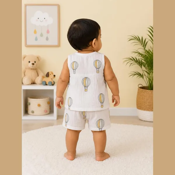 White_Multi_Muslin_Sleeveless_Co-Ord_Set_For_Unisex_Baby