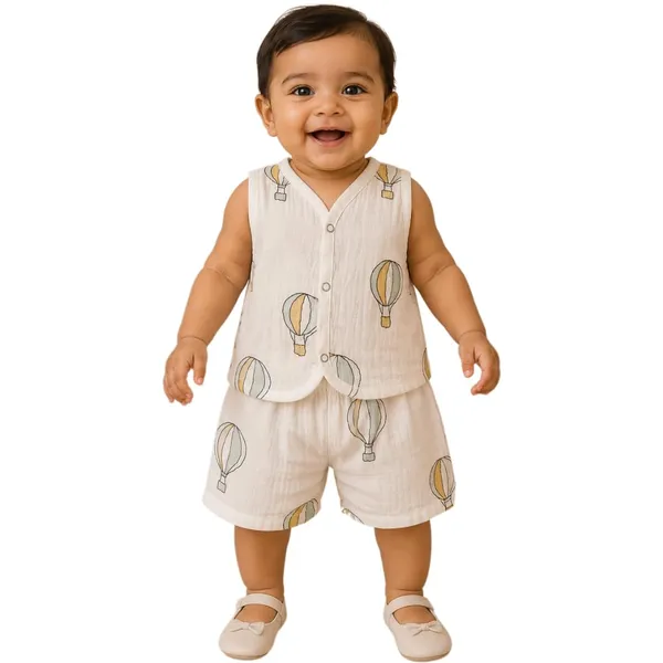White_Multi_Muslin_Sleeveless_Co-Ord_Set_For_Unisex_Baby