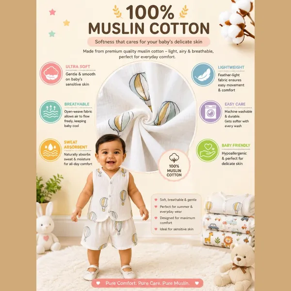 White_Multi_Muslin_Sleeveless_Co-Ord_Set_For_Unisex_Baby