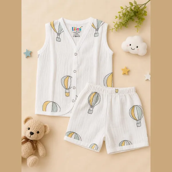 White_Multi_Muslin_Sleeveless_Co-Ord_Set_For_Unisex_Baby