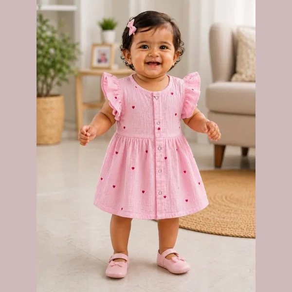 Baby_Pink_Muslin_Flutter_Sleeve_Dress_For_Baby_Girls