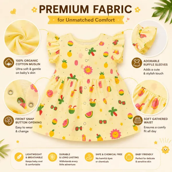 Ivory_Cream_Muslin_Flutter_Sleeve_Dress_For_Baby_Girls
