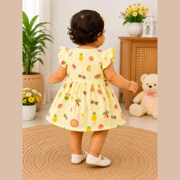 Ivory_Cream_Muslin_Flutter_Sleeve_Dress_For_Baby_Girls