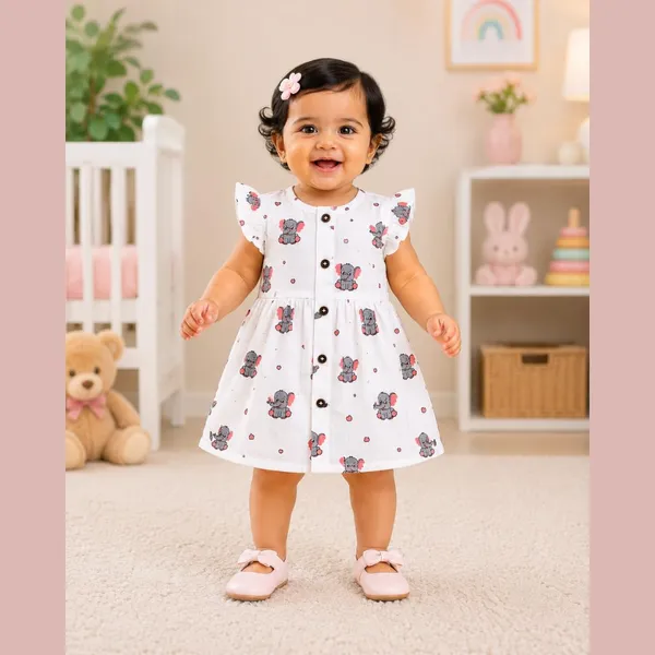 White_Elephant_Print_Muslin_Ruffle_Frock_For_Baby_Girls