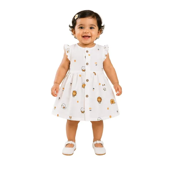 White_Multi_Muslin_Ruffle_Frock_For_Baby_Girls