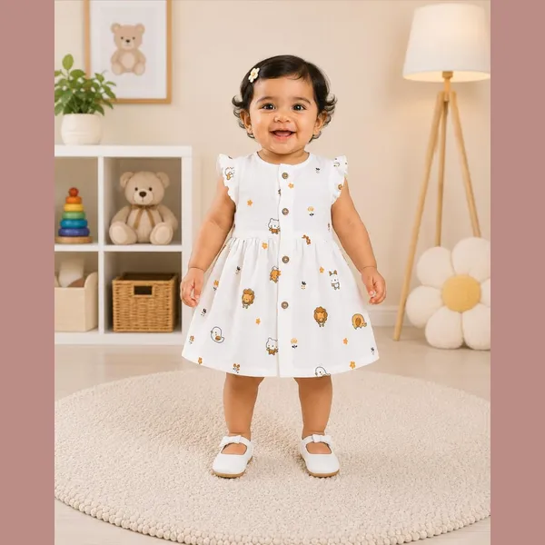 White_Multi_Muslin_Ruffle_Frock_For_Baby_Girls_Pack_Of_2