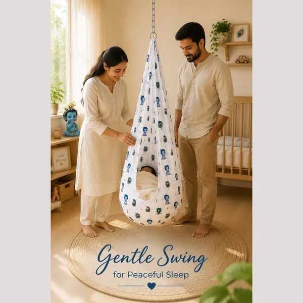 White_Cotton_Traditional_Hanging_Cloth_Cradle_For_Unisex_Baby