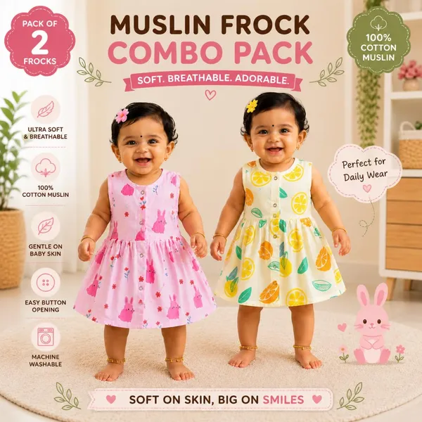 Lemon_&_Pink_Muslin_Sleeveless_Dress_For_Baby_Girls_Pack_Of_2