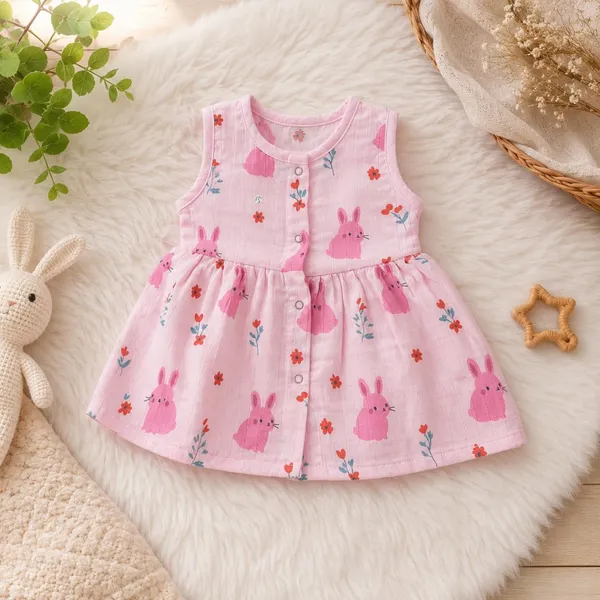 Bunny_Pink_Muslin_Sleeveless_Dress_For_Baby_Girls