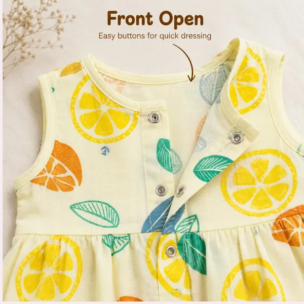 Lemon_Muslin_Sleeveless_Printed_Dress_For_Baby_Girls