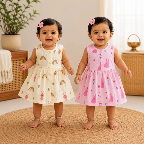 Pink_Yellow_Muslin_Sleeveless_Dress_Combo_Pack_Of_2_For_Baby_Girls