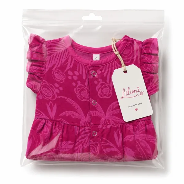 Berry_Pink_Muslin_Flutter_Sleeve_Dress_For_Baby_Girls