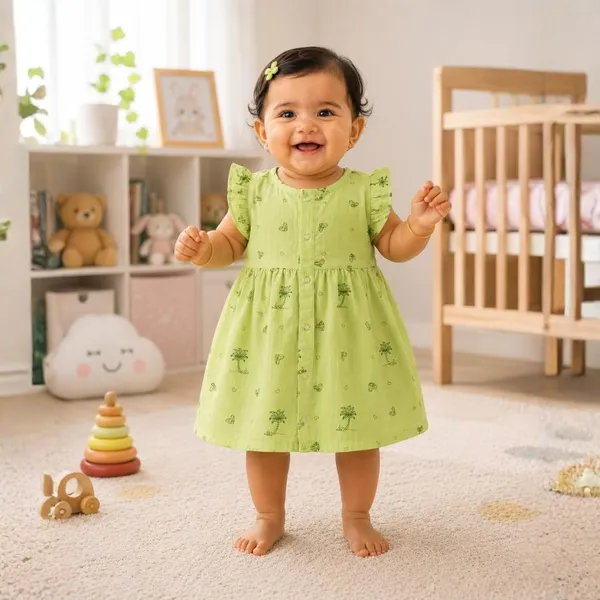 Pistachio_Green_Muslin_Flutter_Sleeve_Dress_For_Baby_Girls
