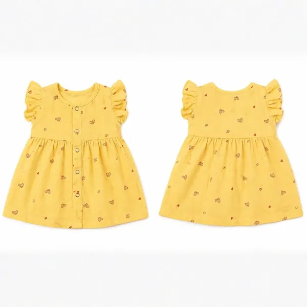 Soft_Yellow_Muslin_Flutter_Sleeve_Dress_For_Baby_Girls