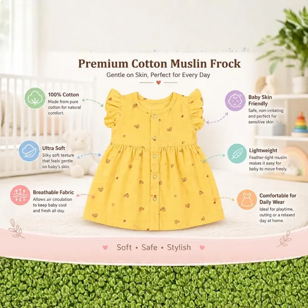 Soft_Yellow_Muslin_Flutter_Sleeve_Dress_For_Baby_Girls