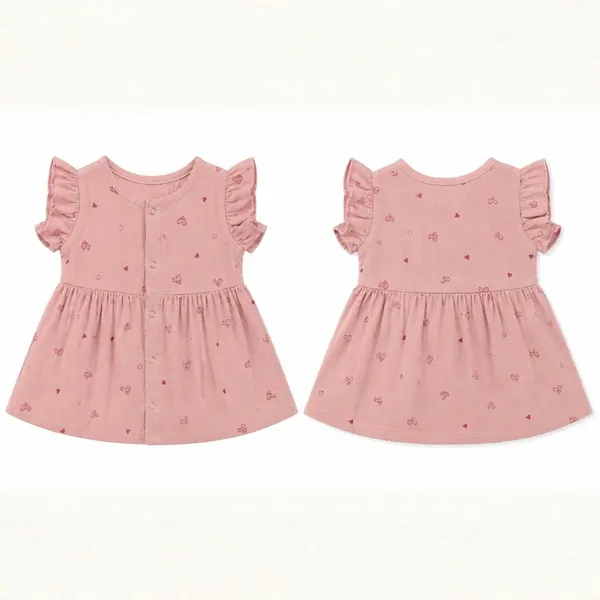 Dusty_Pink_Muslin_Flutter_Sleeve_Dress_For_Baby_Girls
