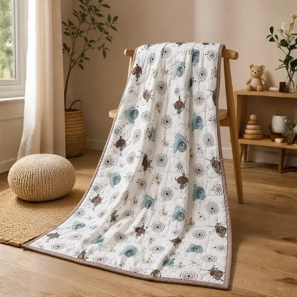 White_Multi_Cotton_Safari_Animal_Print_Dohar_Blanket_For_Kids